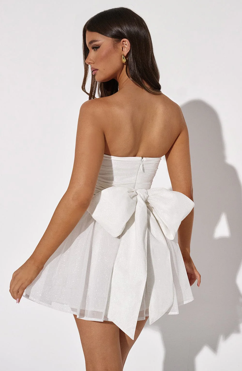 Kate | Mini Kleid Weiß Glitter - Image 16