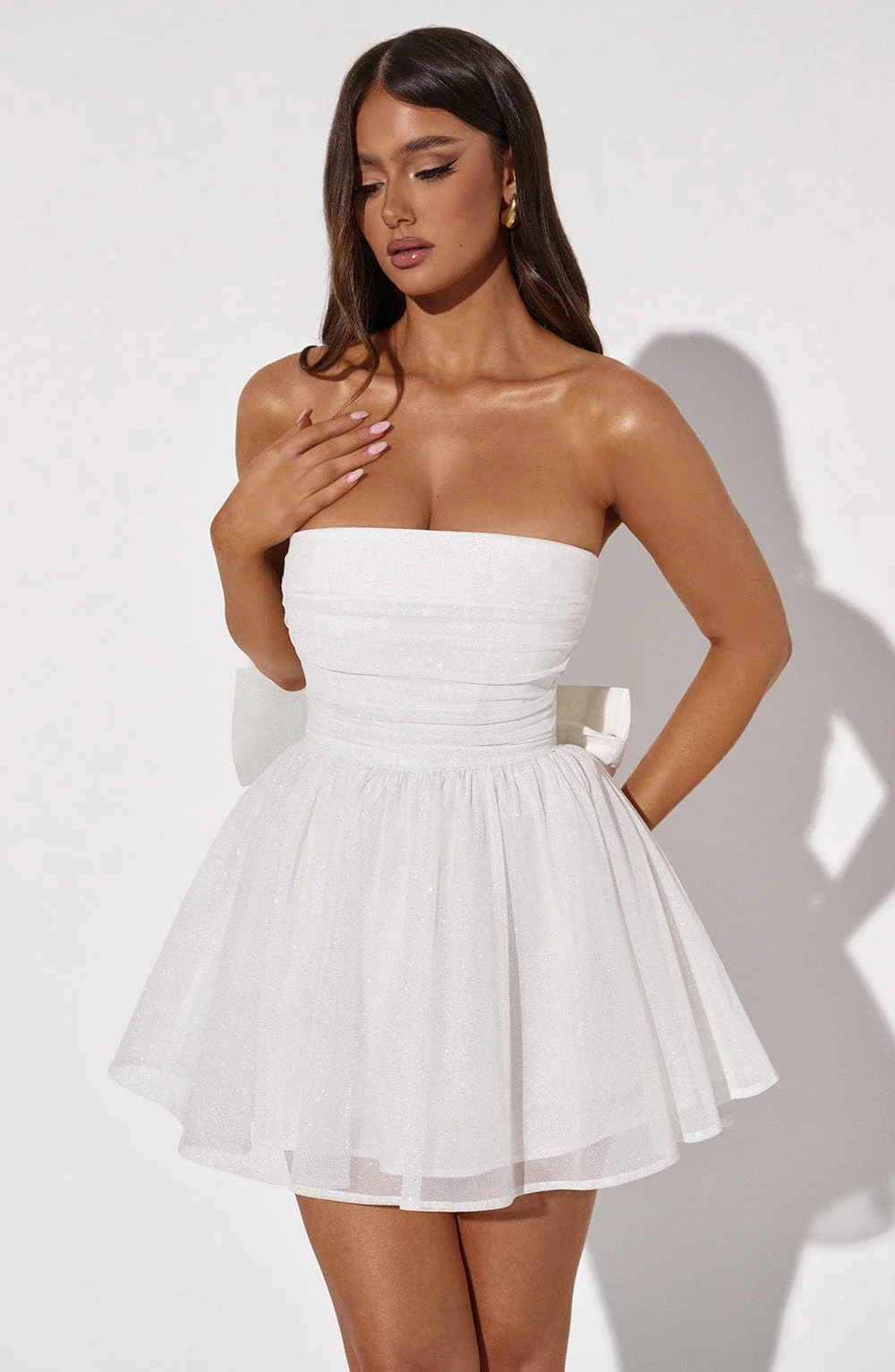 Kate | Mini Kleid Weiß Glitter - Image 18