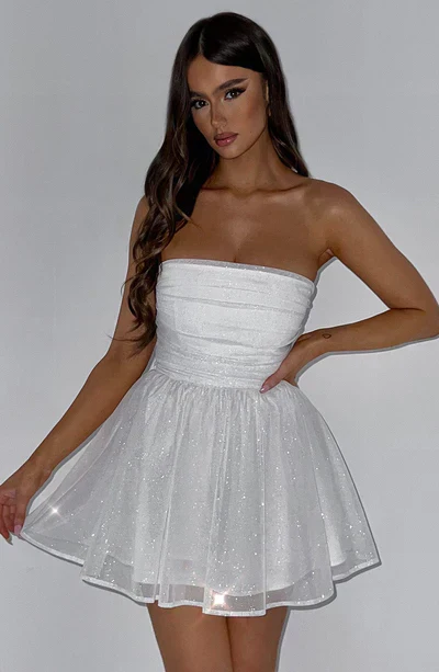 Katrina | Schulterfreies Minikleid mit Glitzerdetails und Ausgestelltem Rock - Image 8