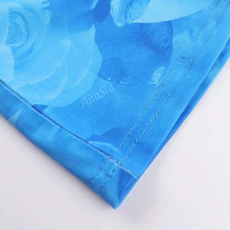 Langes Sommerkleid mit Aquarelldruck und Spaghettiträgern - Image 10