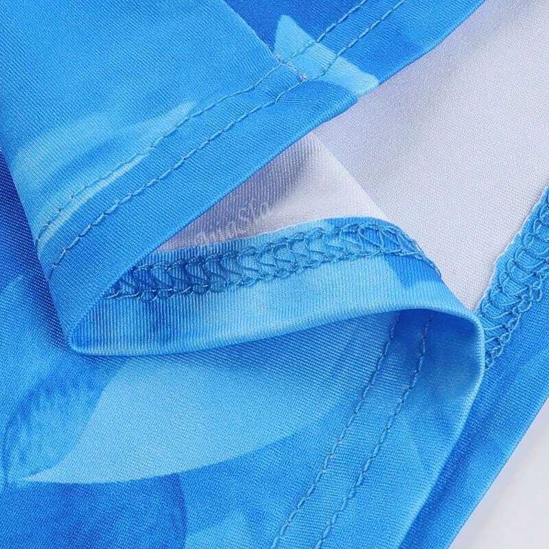 Langes Sommerkleid mit Aquarelldruck und Spaghettiträgern - Image 6