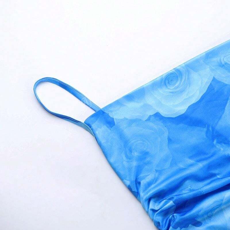 Langes Sommerkleid mit Aquarelldruck und Spaghettiträgern - Image 9