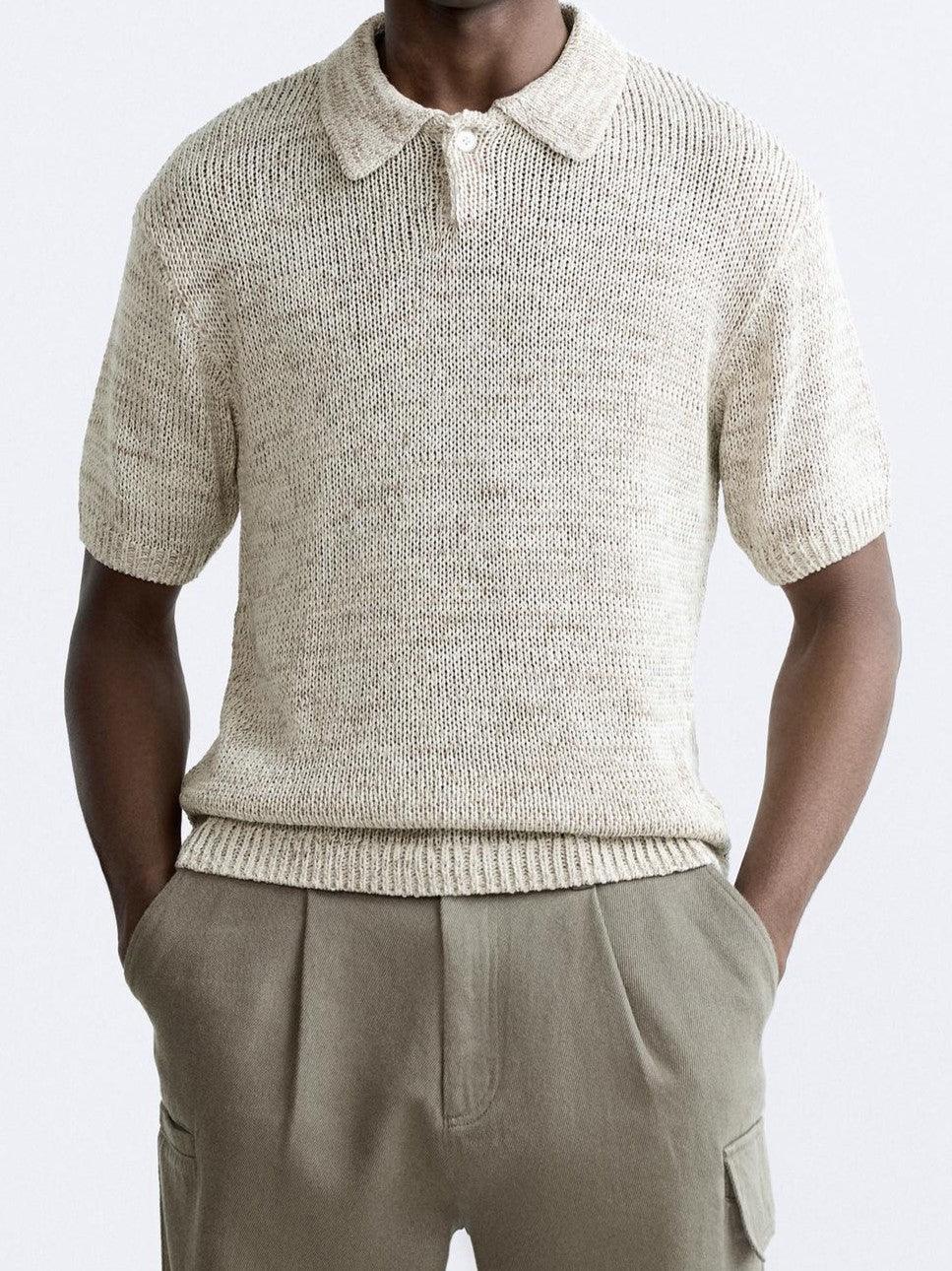 Lässiges gestricktes Poloshirt im Vintage-Look - Image 2