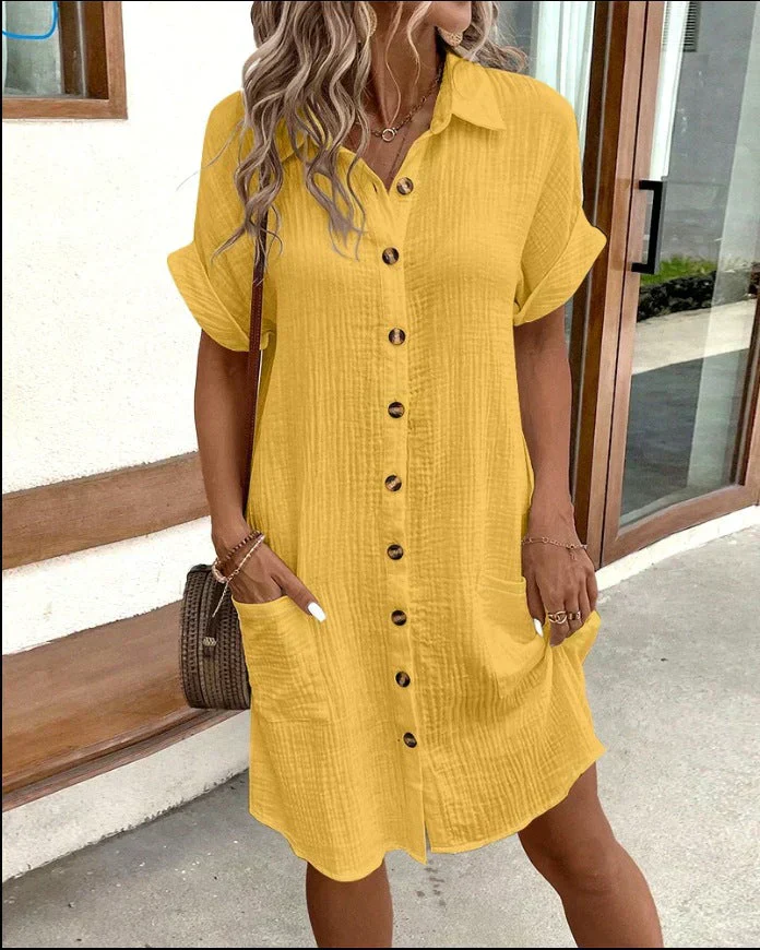 Leichtes Baumwollhemdkleid mit Knopfleiste – Lässig & Sommerlich - Image 2