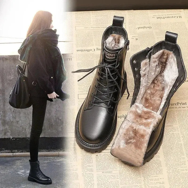 Lia | Schwarze gefütterte Schnürschuhe mit Profilsohle - Image 11