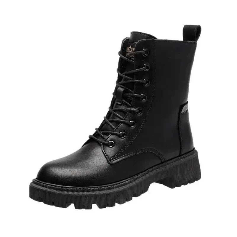 Lia | Schwarze gefütterte Schnürschuhe mit Profilsohle - Image 12