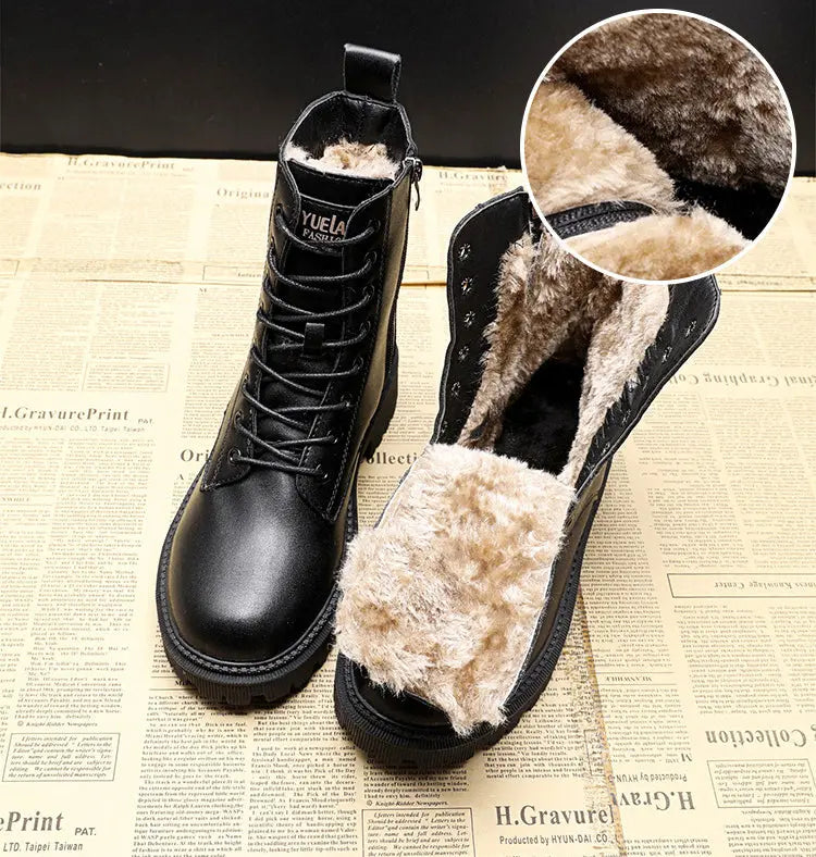 Lia | Schwarze gefütterte Schnürschuhe mit Profilsohle - Image 8
