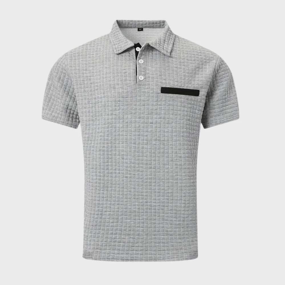 Liam | Waffelstruktur Poloshirt mit auffälliger Kontrastfarbe - Image 13