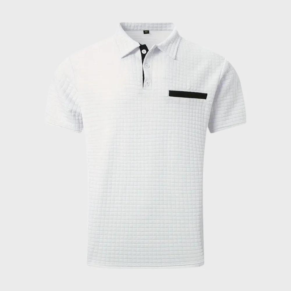 Liam | Waffelstruktur Poloshirt mit auffälliger Kontrastfarbe - Image 15