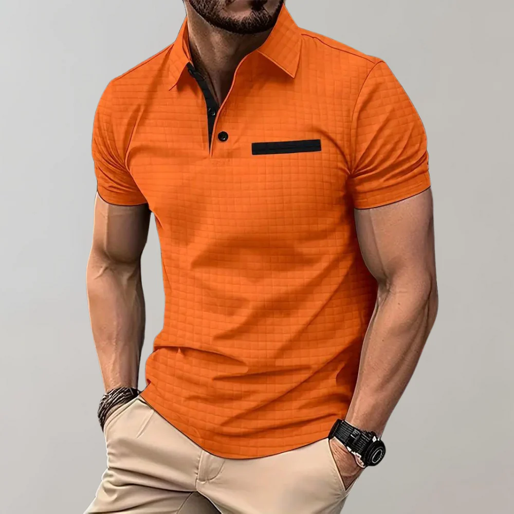 Liam | Waffelstruktur Poloshirt mit auffälliger Kontrastfarbe - Image 6