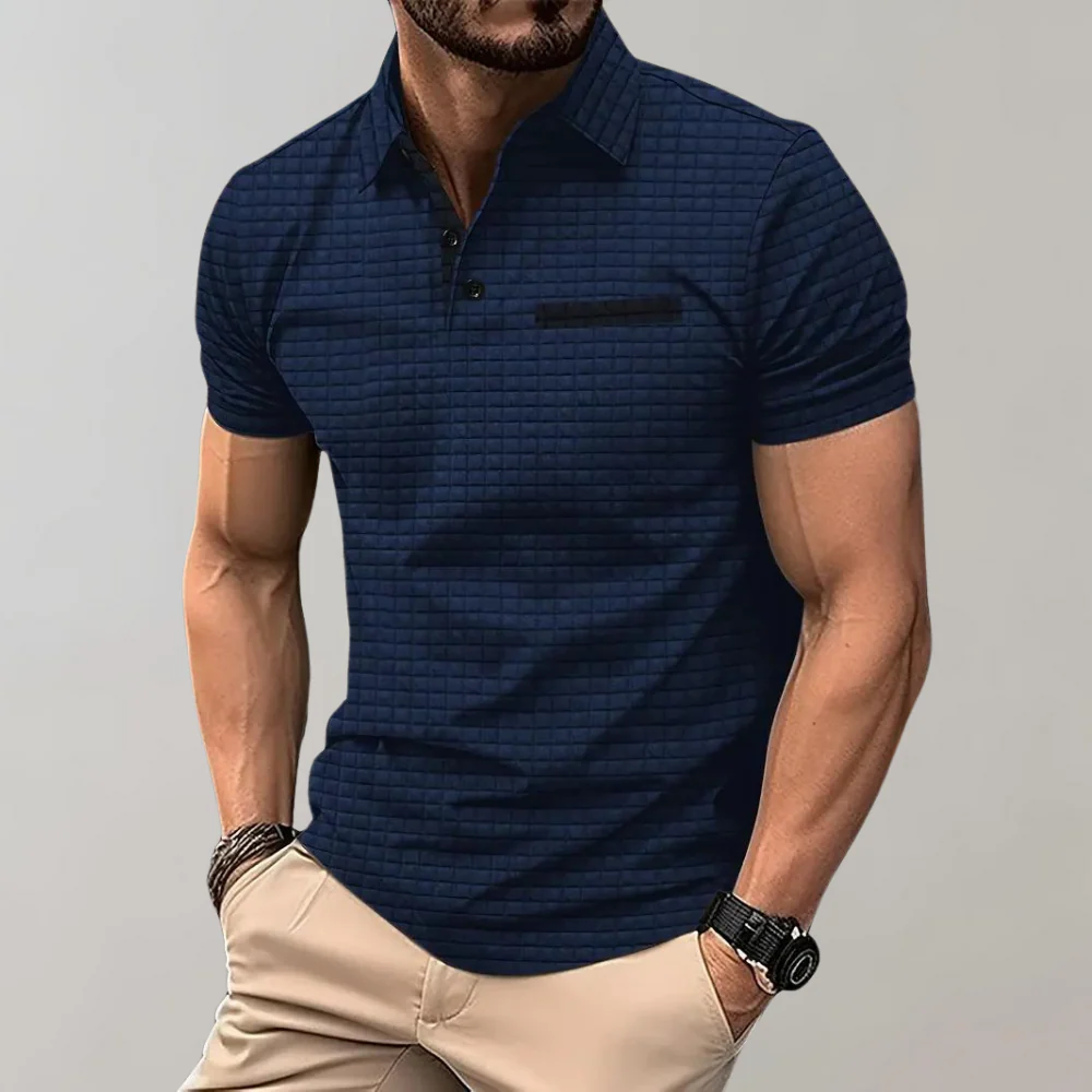 Liam | Waffelstruktur Poloshirt mit auffälliger Kontrastfarbe - Image 7