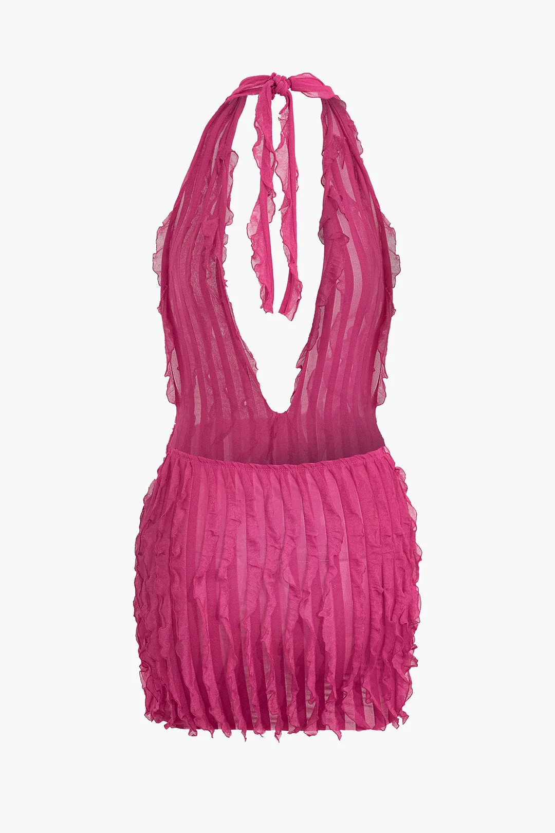 Liana | Sexy Transparente Mini-Kleid mit Falten & Tiefem Ausschnitt - Image 3