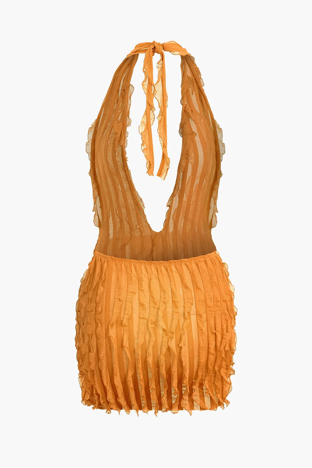 Liana | Sexy Transparente Mini-Kleid mit Falten & Tiefem Ausschnitt - Image 9
