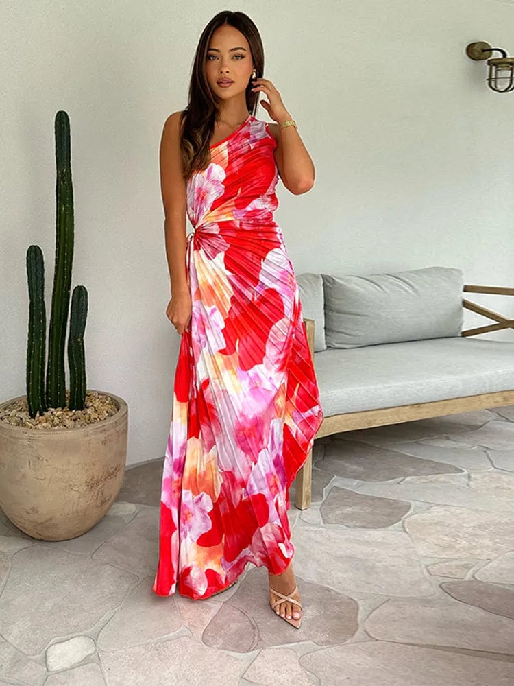 Liselotte | Elegantes Ein-Schulter Blumenkleid – Farbenfrohe Eleganz für Besondere Anlässe - Image 2
