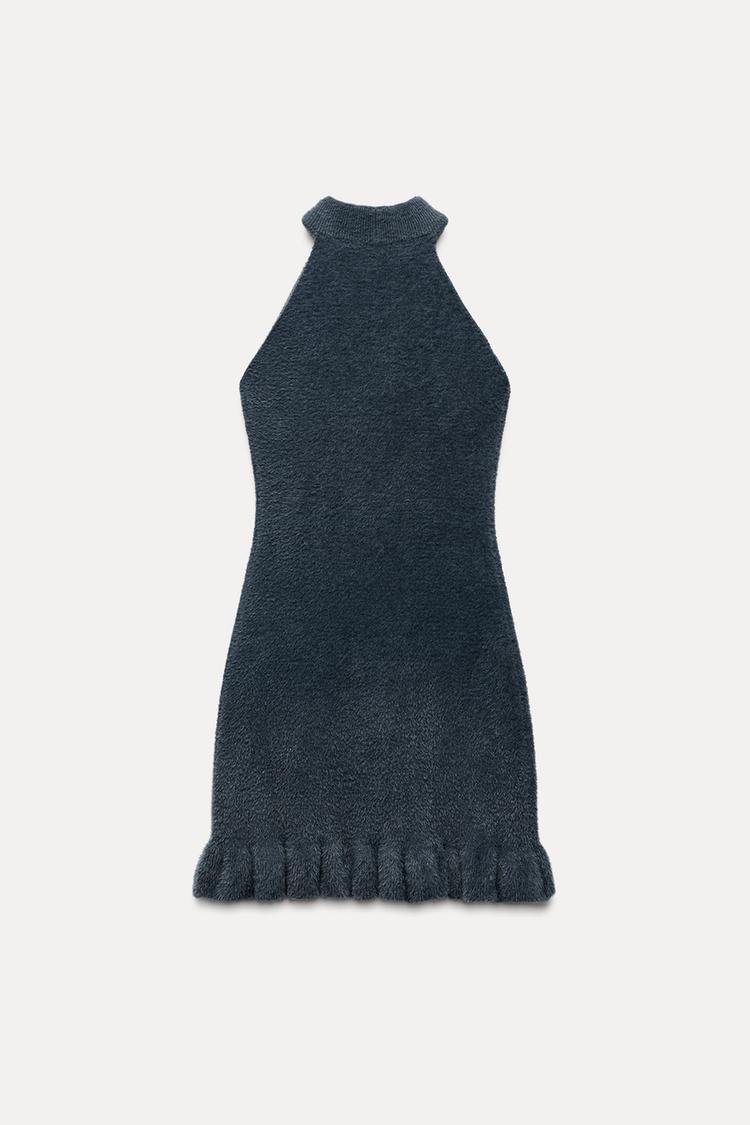 Lola | Strick Minikleid mit Perlen und Rüschensaum - Image 3