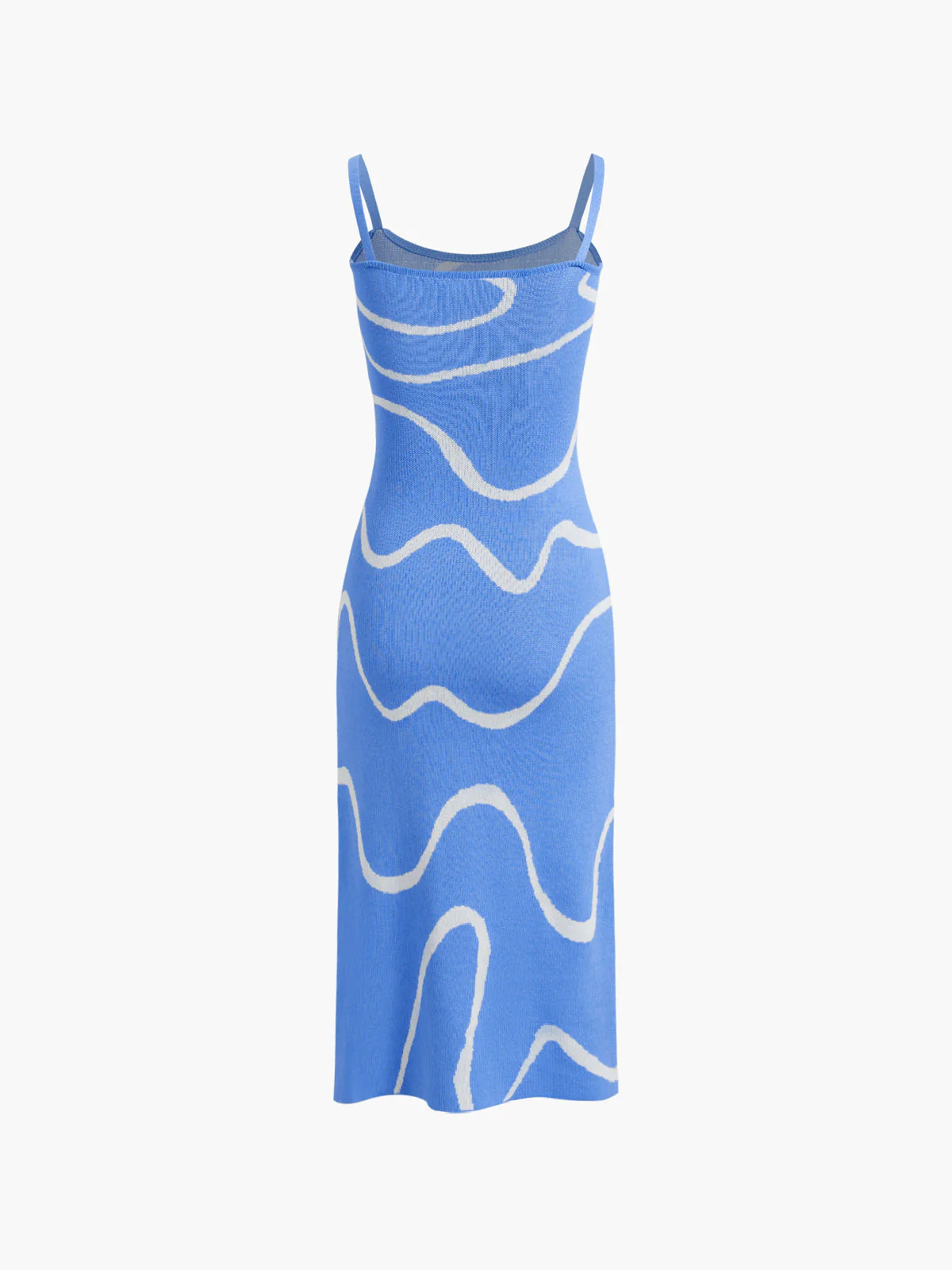 Maisie | Figurbetonendes Midikleid mit abstraktem Muster und zarten Spaghettiträgern - Image 8