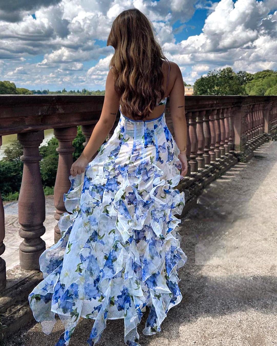 Marlene | Romantisches Blumen-Rüsch-Maxikleid - Image 4