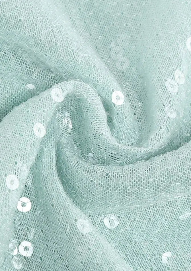 Maya | Spitzen Front Lange Ärmel Mintgrüne Glitzer Kleid Damen - Image 18