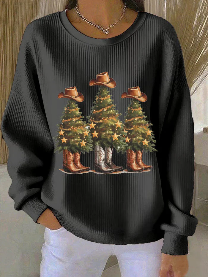 Noor - Weihnachts-Pullover mit Western-Weihnachtsbäumen - Image 2