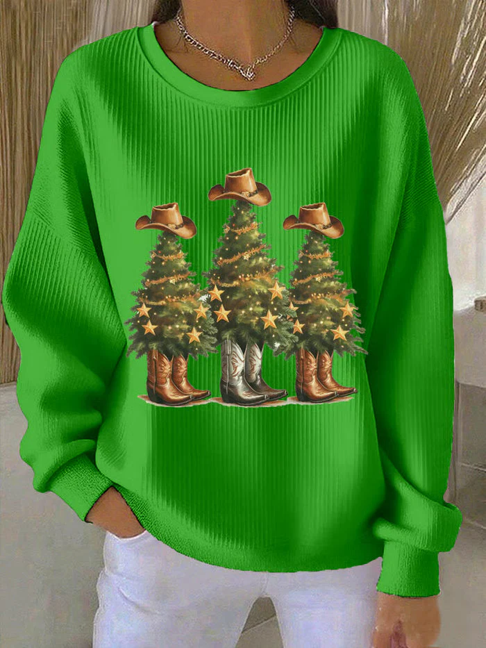 Noor - Weihnachts-Pullover mit Western-Weihnachtsbäumen - Image 3