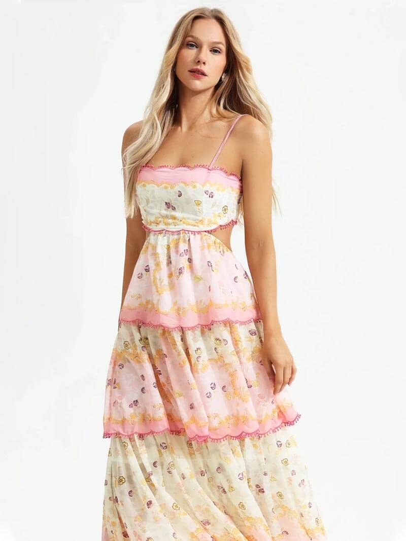 Odetta | Romantisches Blumen Maxikleid mit Spitzen-Details - Image 5