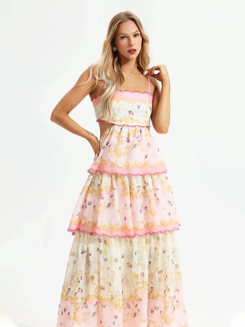 Odetta | Romantisches Blumen Maxikleid mit Spitzen-Details - Image 6
