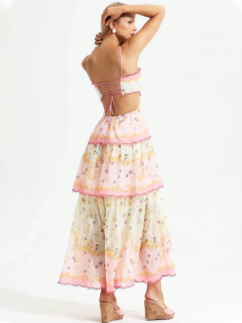 Odetta | Romantisches Blumen Maxikleid mit Spitzen-Details - Image 8