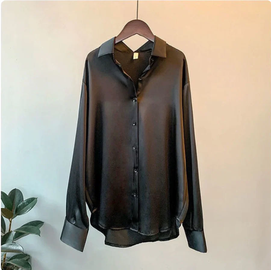 Olivia - Bluse aus luxuriösem Satin mit langen Ärmeln - Image 5