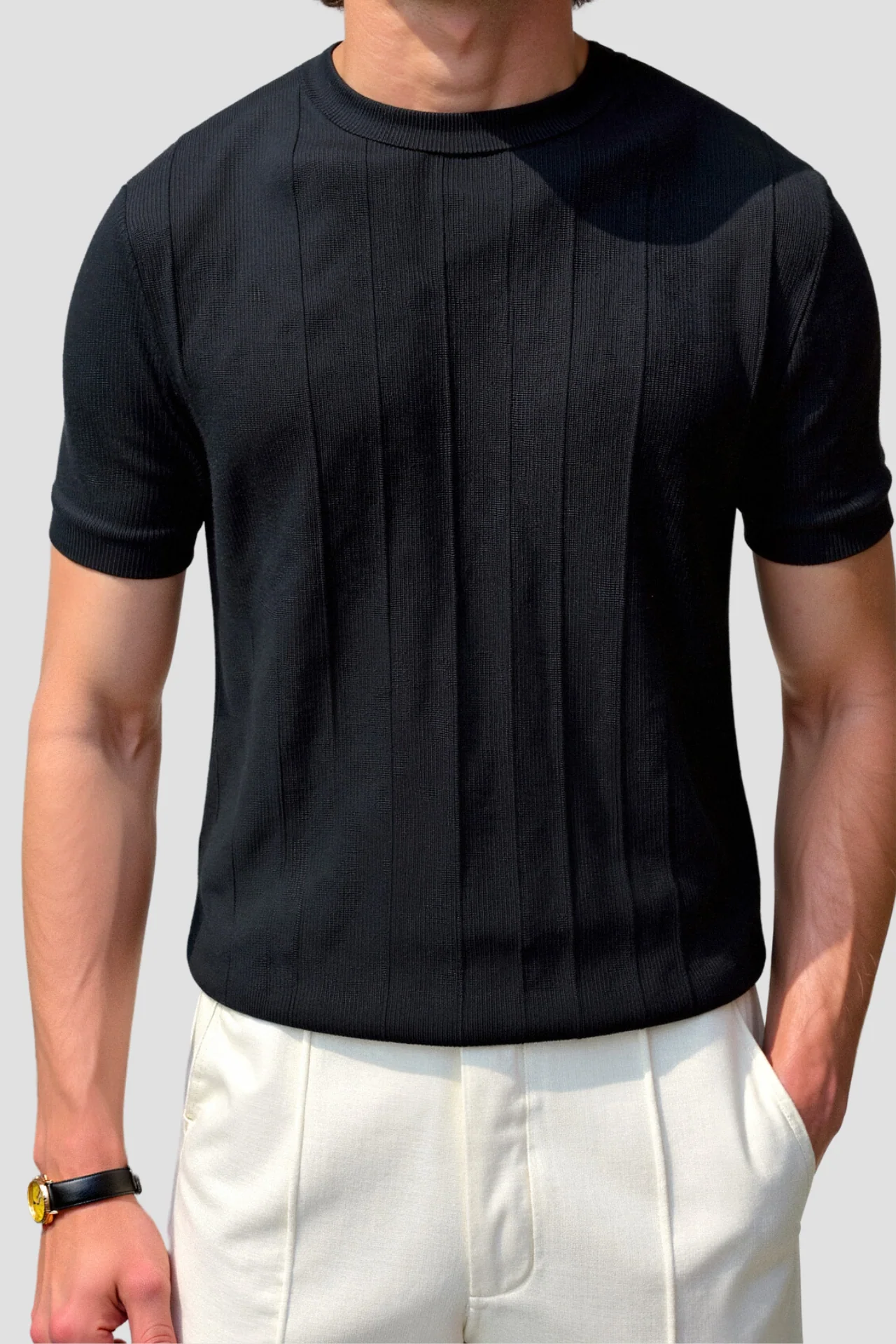 Oude Geld Classic Heavy O-Hals Gestreiftes T-Shirt - Image 12