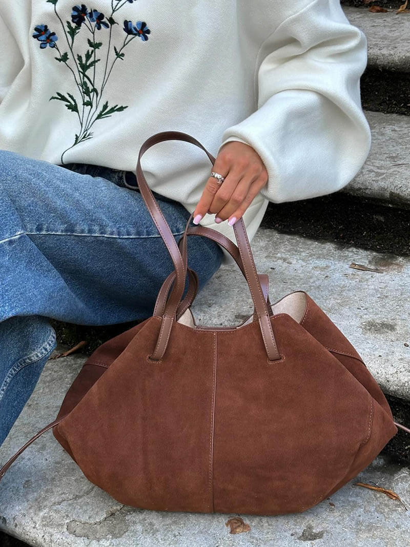 Pauline | Geräumige Damen-Shopper-Tasche aus Wildleder - Image 3