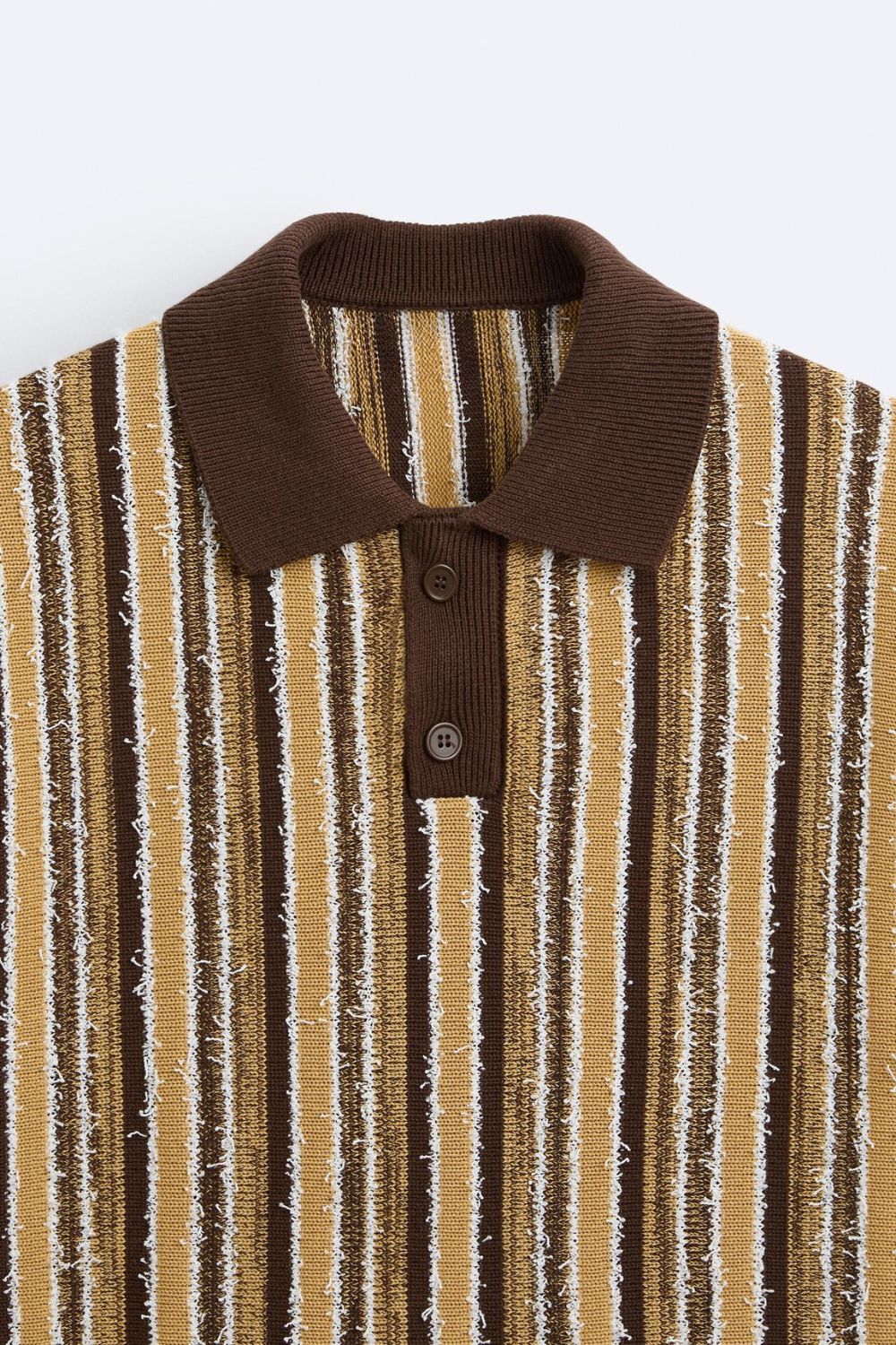 Retro Gestricktes Poloshirt mit Streifenmuster - Image 5