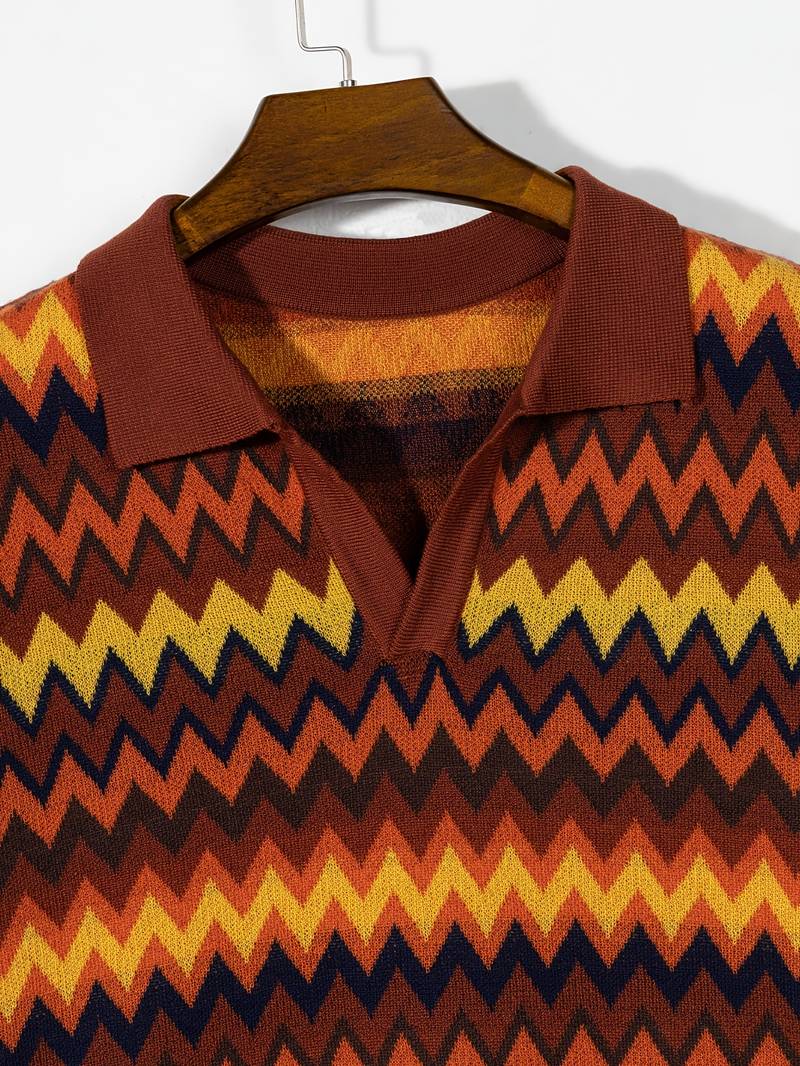 Retro-Pullover mit Zickzackmuster - Image 3