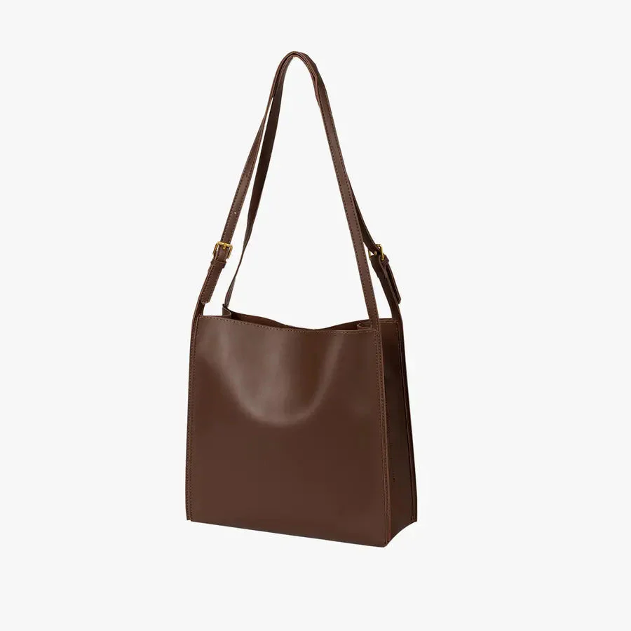 Roos | Boxy Leder Schultertasche mit klaren Linien und schmalem Band - Image 7