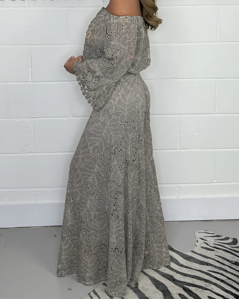 Schulterfreies Spitzenkleid mit weitem Schnitt – Boho-Chic trifft Eleganz - Image 2
