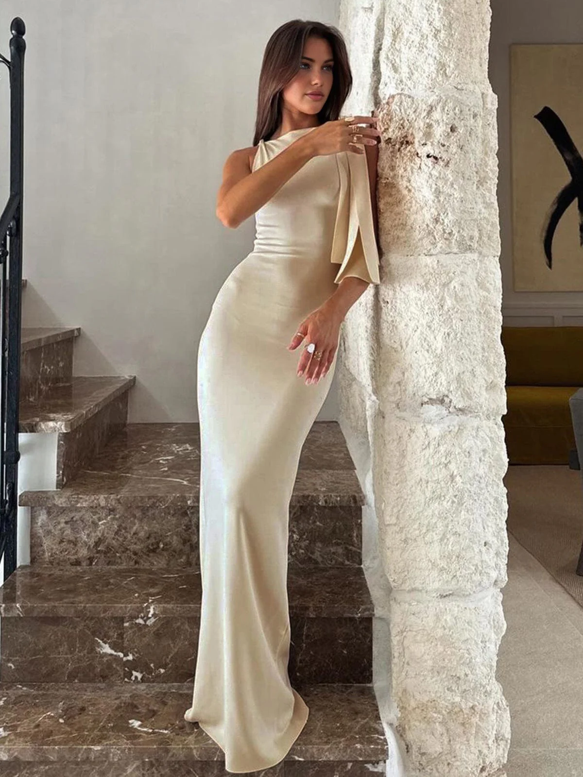 Seraphina | Elegantes Bodycon-Satin-Maxikleid – Zeitlose Abendmode - Image 2