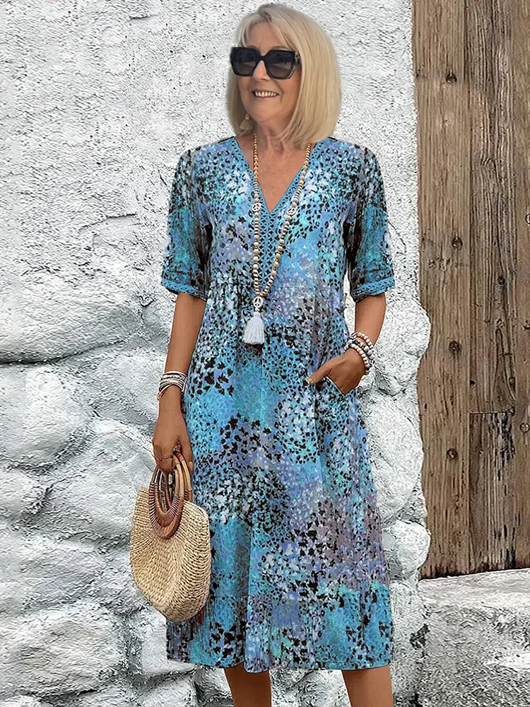 Sofia | Elegantes Blumen-Midi-Kleid mit Bauchbedeckung - Image 3