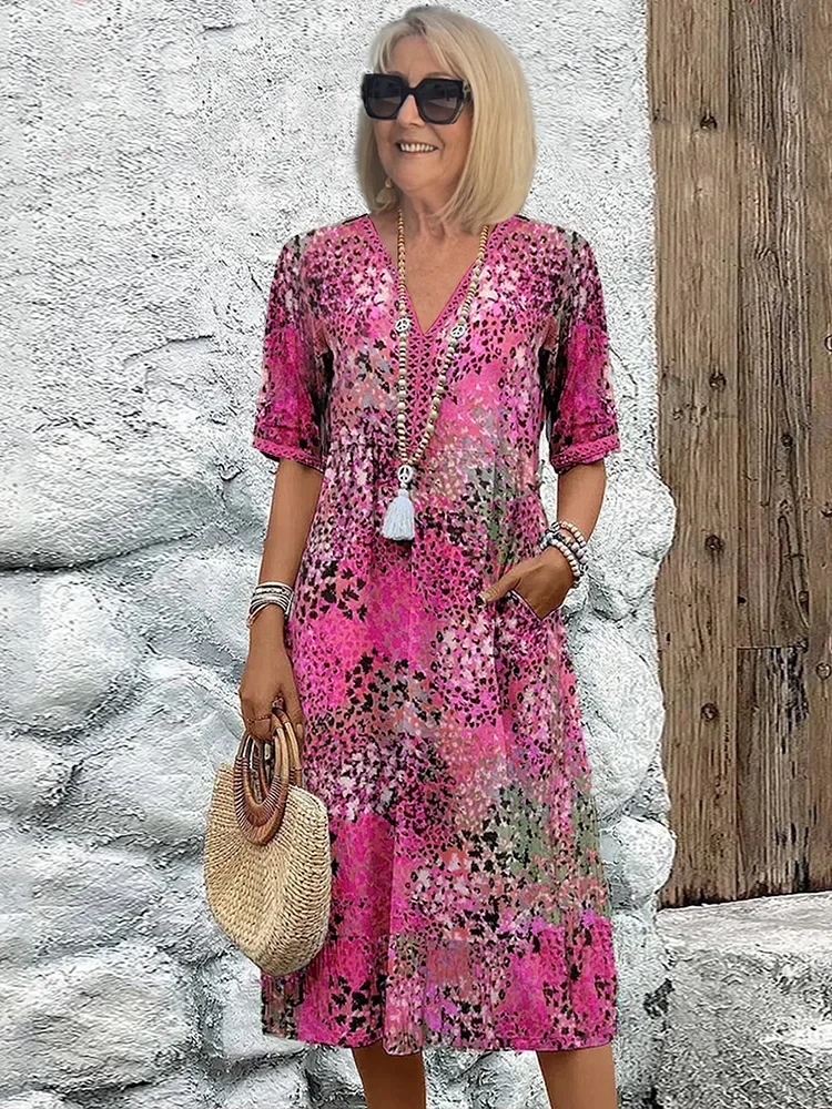 Sofia | Elegantes Blumen-Midi-Kleid mit Bauchbedeckung - Image 4