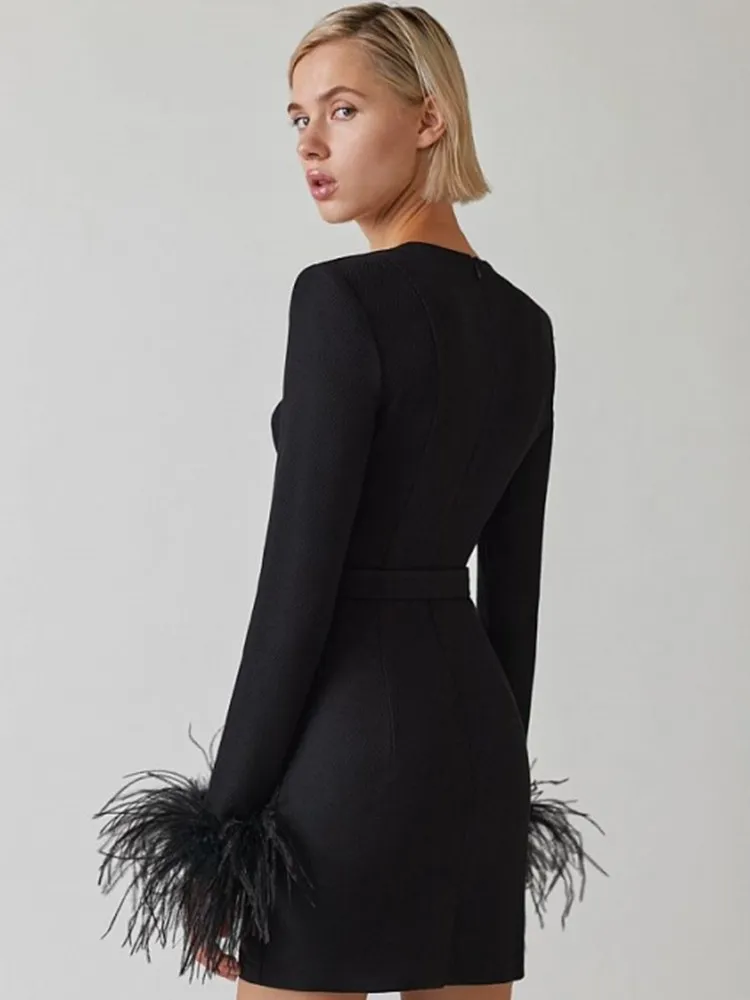 Sofia | Elegantes Minikleid mit Federdetails - Image 2