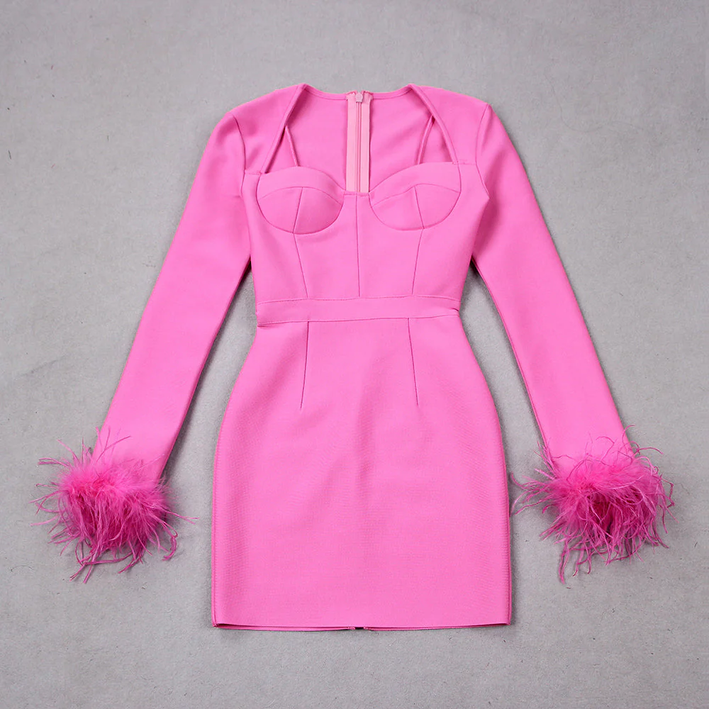 Sofia | Elegantes Minikleid mit Federdetails - Image 7