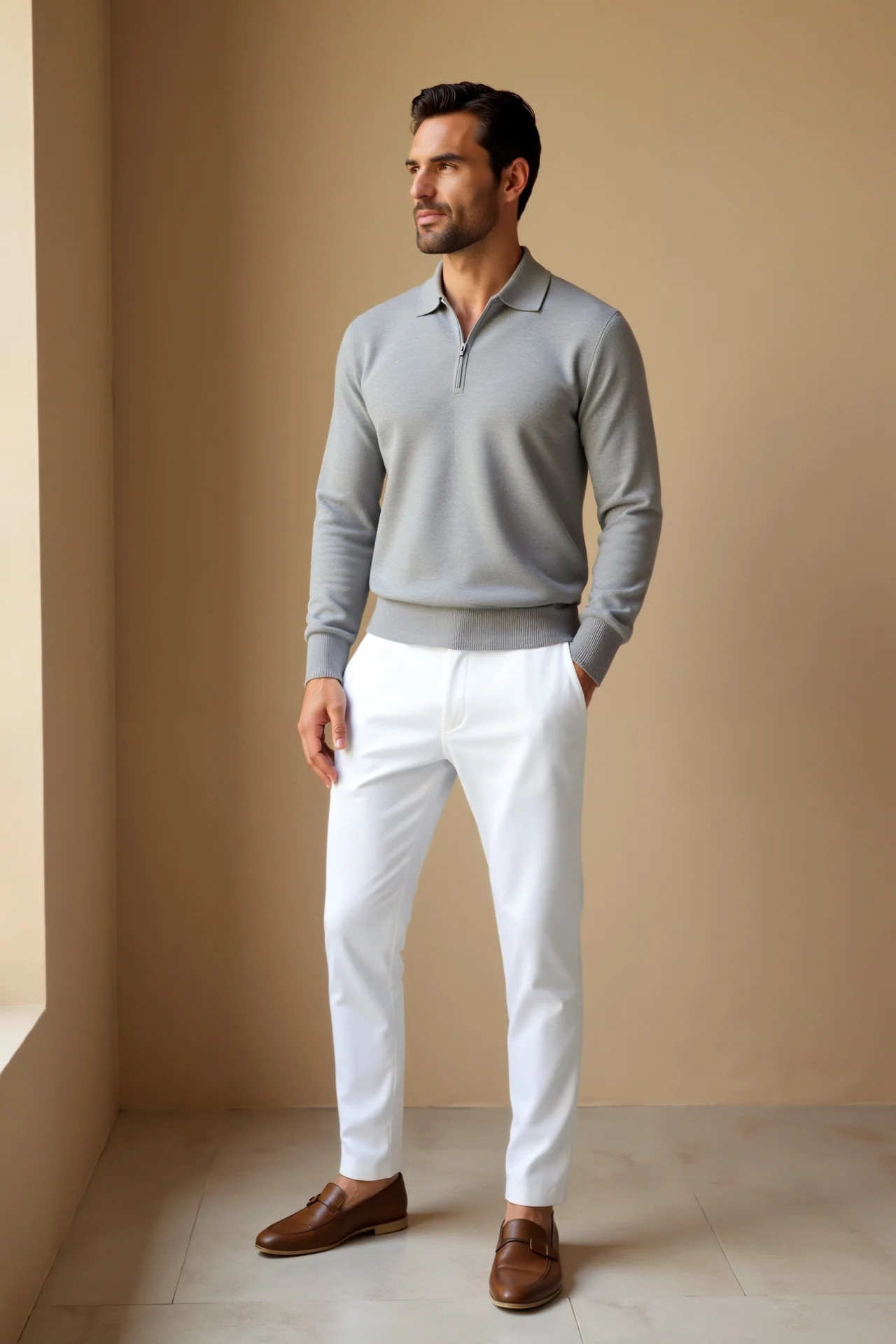 Stefano – Elegante Herren-Polo mit Reißverschluss - Image 4