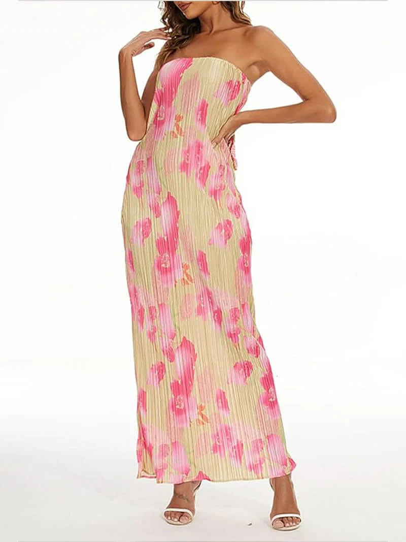 Theresia | Blumenprint Bandeau Maxikleid - stilvoll & feminin - Image 4