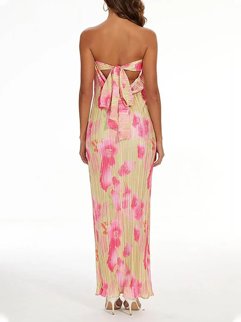 Theresia | Blumenprint Bandeau Maxikleid - stilvoll & feminin - Image 5