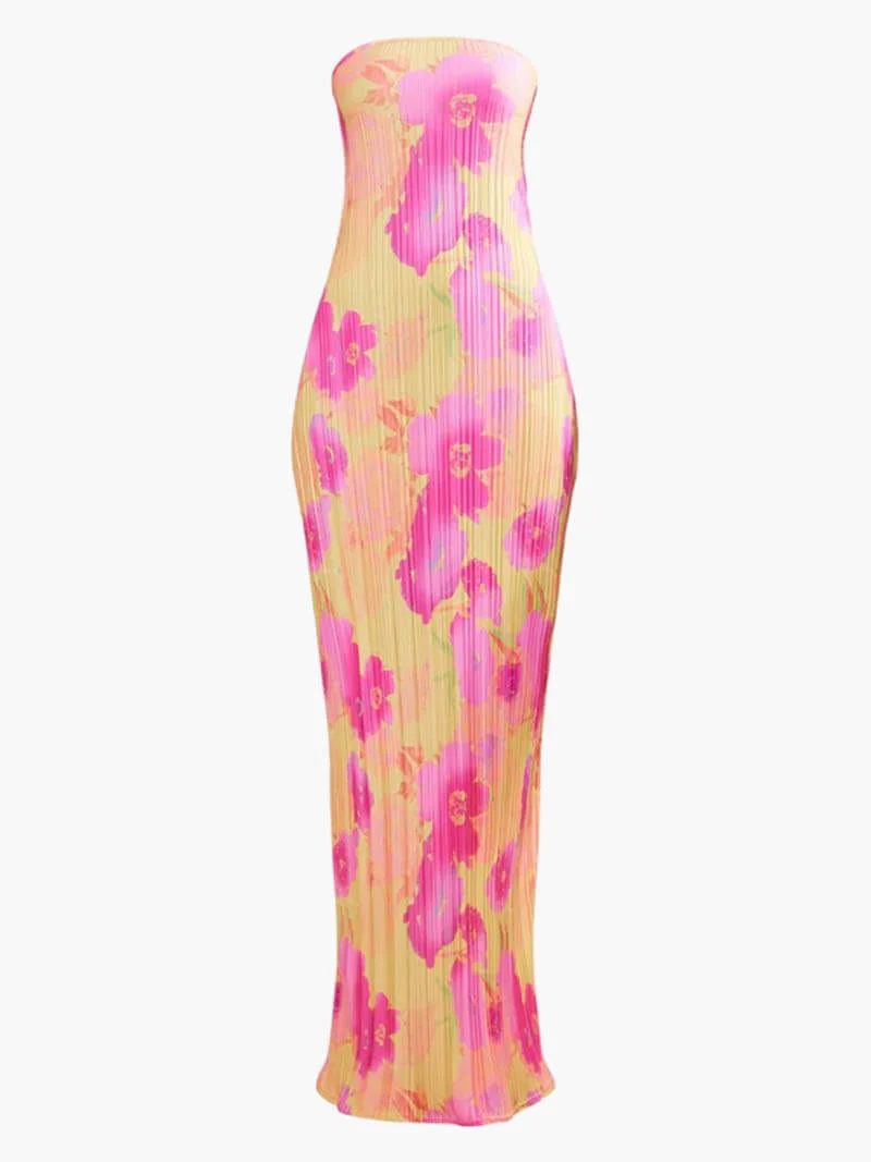Theresia | Blumenprint Bandeau Maxikleid - stilvoll & feminin - Image 6