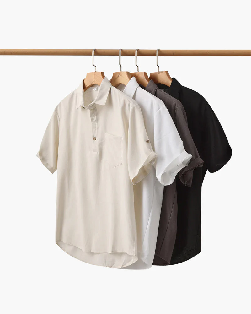 Thiago | Sommer Herren Poloshirt aus Leinen mit Brusttasche - Image 2