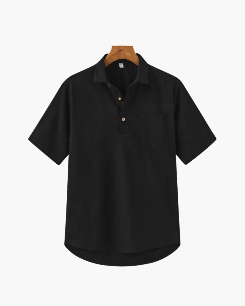Thiago | Sommer Herren Poloshirt aus Leinen mit Brusttasche - Image 9