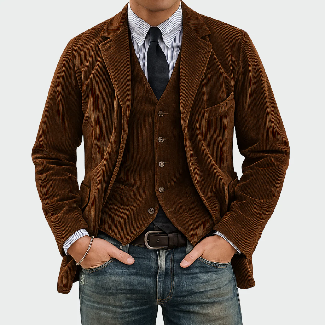 Tommy™ | 2-teiliges Set: Blazer und Weste aus Samt - Image 3