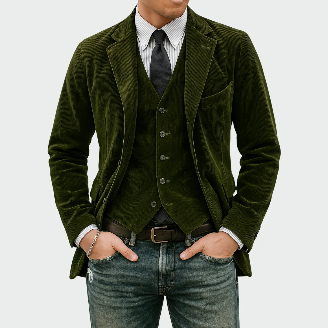 Tommy™ | 2-teiliges Set: Blazer und Weste aus Samt - Image 4