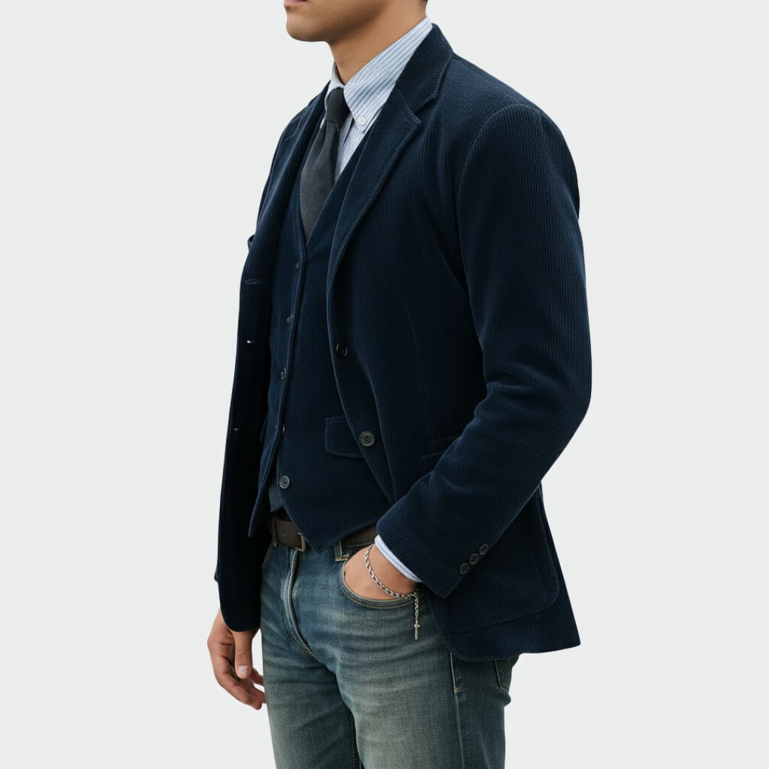 Tommy™ | 2-teiliges Set: Blazer und Weste aus Samt - Image 5