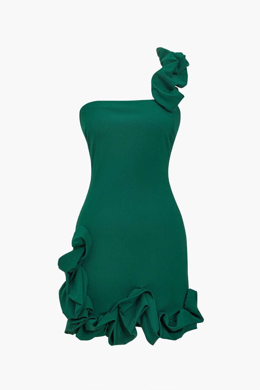 Valeria | Ein-Schulter Bodycon Rüschenskleid – Elegante Raffinesse mit einem verspielten Touch - Image 3