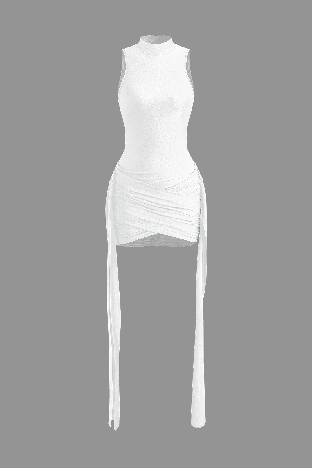 Vera | Elegantes High-Neck Bodycon Minikleid mit Drapierung - Image 10